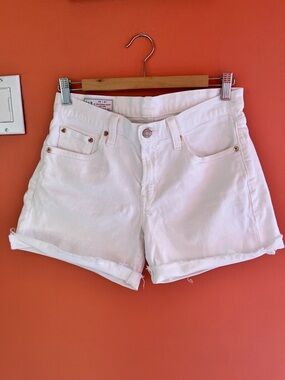 Gap Girlfriend Mid-Rise White Jean Shorts - Size 28